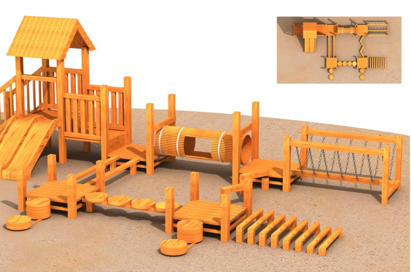 K1体育儿童木制游乐设施